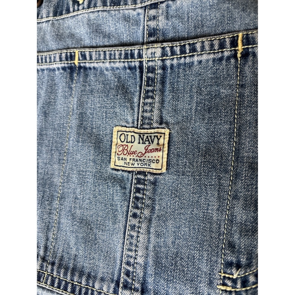 Vintage 90s Y2K Old Navy Denim Overalls Shortalls Medium - Picture 10 of 11